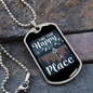Camper Necklace Find Your Happy Place White Necklace Stainless Steel or 18k Gold Dog Tag 24" Chain-Express Your Love Gifts