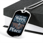 Camper Necklace Find Your Happy Place White Necklace Stainless Steel or 18k Gold Dog Tag 24" Chain-Express Your Love Gifts