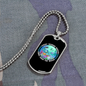 Camper Necklace Fish Ocean Swimming Necklace Stainless Steel or 18k Gold Dog Tag 24" Chain-Express Your Love Gifts