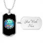Camper Necklace Fish Ocean Swimming Necklace Stainless Steel or 18k Gold Dog Tag 24" Chain-Express Your Love Gifts