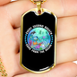 Camper Necklace Fish Ocean Swimming Necklace Stainless Steel or 18k Gold Dog Tag 24" Chain-Express Your Love Gifts