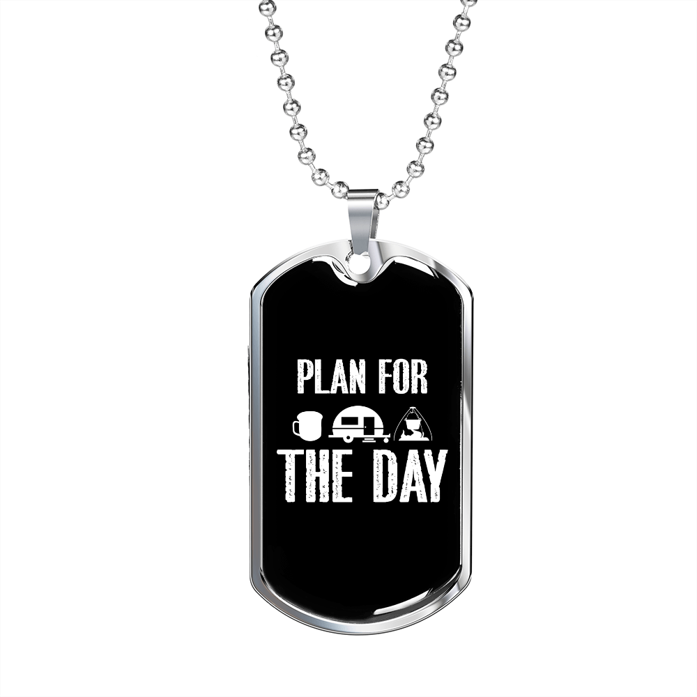 Camper Necklace For The Day Necklace Stainless Steel or 18k Gold Dog Tag 24" Chain-Express Your Love Gifts