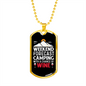 Camper Necklace Forecast Camping Wine Necklace Stainless Steel or 18k Gold Dog Tag 24" Chain-Express Your Love Gifts