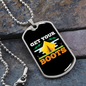 Camper Necklace Get Your Boots Yellow Tent Necklace Stainless Steel or 18k Gold Dog Tag 24" Chain-Express Your Love Gifts