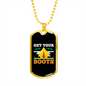 Camper Necklace Get Your Boots Yellow Tent Necklace Stainless Steel or 18k Gold Dog Tag 24" Chain-Express Your Love Gifts