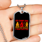 Camper Necklace Go Camp Eng Necklace Stainless Steel or 18k Gold Dog Tag 24" Chain-Express Your Love Gifts