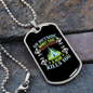 Camper Necklace Go Outside Bear Kills You Necklace Stainless Steel or 18k Gold Dog Tag 24" Chain-Express Your Love Gifts