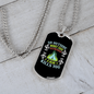 Camper Necklace Go Outside Bear Kills You Necklace Stainless Steel or 18k Gold Dog Tag 24" Chain-Express Your Love Gifts