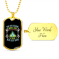 Camper Necklace Go Outside Bear Kills You Necklace Stainless Steel or 18k Gold Dog Tag 24" Chain-Express Your Love Gifts