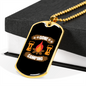 Camper Necklace Gone Camping Campfire Necklace Stainless Steel or 18k Gold Dog Tag 24" Chain-Express Your Love Gifts
