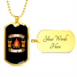 Camper Necklace Gone Camping Campfire Necklace Stainless Steel or 18k Gold Dog Tag 24" Chain-Express Your Love Gifts