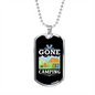 Camper Necklace Gone Camping Campsite Necklace Stainless Steel or 18k Gold Dog Tag 24" Chain-Express Your Love Gifts