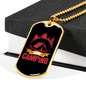 Camper Necklace Gone Camping Pink Necklace Stainless Steel or 18k Gold Dog Tag 24" Chain-Express Your Love Gifts