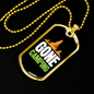 Camper Necklace Gone Camping Yellow Mountain Necklace Stainless Steel or 18k Gold Dog Tag 24" Chain-Express Your Love Gifts