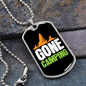 Camper Necklace Gone Camping Yellow Mountain Necklace Stainless Steel or 18k Gold Dog Tag 24" Chain-Express Your Love Gifts