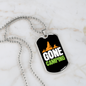 Camper Necklace Gone Camping Yellow Mountain Necklace Stainless Steel or 18k Gold Dog Tag 24" Chain-Express Your Love Gifts