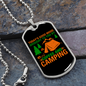 Camper Necklace Good Mood Coffee and Camping Necklace Stainless Steel or 18k Gold Dog Tag 24" Chain-Express Your Love Gifts