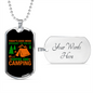 Camper Necklace Good Mood Coffee and Camping Necklace Stainless Steel or 18k Gold Dog Tag 24" Chain-Express Your Love Gifts
