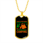 Camper Necklace Good Mood Coffee and Camping Necklace Stainless Steel or 18k Gold Dog Tag 24" Chain-Express Your Love Gifts