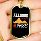 Camper Necklace Good Thing Are Free Necklace Stainless Steel or 18k Gold Dog Tag 24" Chain-Express Your Love Gifts