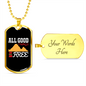Camper Necklace Good Thing Are Free Necklace Stainless Steel or 18k Gold Dog Tag 24" Chain-Express Your Love Gifts