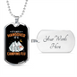 Camper Necklace Hangover It Is Necklace Stainless Steel or 18k Gold Dog Tag 24" Chain-Express Your Love Gifts