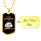 Camper Necklace Hangover It Is Necklace Stainless Steel or 18k Gold Dog Tag 24" Chain-Express Your Love Gifts