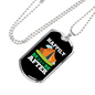 Camper Necklace Happily Ever After Yellow Tent Necklace Stainless Steel or 18k Gold Dog Tag 24" Chain-Express Your Love Gifts