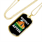 Camper Necklace Happily Ever After Yellow Tent Necklace Stainless Steel or 18k Gold Dog Tag 24" Chain-Express Your Love Gifts