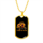Camper Necklace Happy Camp-O-Ween Camping Necklace Stainless Steel or 18k Gold Dog Tag 24" Chain-Express Your Love Gifts