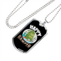 Camper Necklace Happy Camper Backpack Necklace Stainless Steel or 18k Gold Dog Tag 24" Chain-Express Your Love Gifts