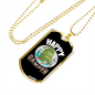 Camper Necklace Happy Camper Backpack Necklace Stainless Steel or 18k Gold Dog Tag 24" Chain-Express Your Love Gifts