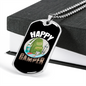 Camper Necklace Happy Camper Backpack Necklace Stainless Steel or 18k Gold Dog Tag 24" Chain-Express Your Love Gifts