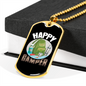 Camper Necklace Happy Camper Backpack Necklace Stainless Steel or 18k Gold Dog Tag 24" Chain-Express Your Love Gifts