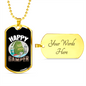 Camper Necklace Happy Camper Backpack Necklace Stainless Steel or 18k Gold Dog Tag 24" Chain-Express Your Love Gifts