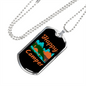 Camper Necklace Happy Camper Orange Necklace Stainless Steel or 18k Gold Dog Tag 24" Chain-Express Your Love Gifts