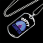 Camper Necklace Happy Camper Purple Necklace Stainless Steel or 18k Gold Dog Tag 24" Chain-Express Your Love Gifts