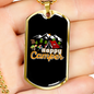 Camper Necklace Happy Camper Tent Necklace Stainless Steel or 18k Gold Dog Tag 24" Chain-Express Your Love Gifts