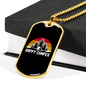Camper Necklace Happy Camper White Necklace Stainless Steel or 18k Gold Dog Tag 24" Chain-Express Your Love Gifts