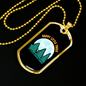 Camper Necklace Happy Little Trees Necklace Stainless Steel or 18k Gold Dog Tag 24" Chain-Express Your Love Gifts