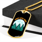 Camper Necklace Happy Little Trees Necklace Stainless Steel or 18k Gold Dog Tag 24" Chain-Express Your Love Gifts