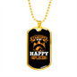 Camper Necklace Happy Place is Camping Necklace Stainless Steel or 18k Gold Dog Tag 24" Chain-Express Your Love Gifts