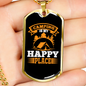 Camper Necklace Happy Place is Camping Necklace Stainless Steel or 18k Gold Dog Tag 24" Chain-Express Your Love Gifts