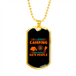 Camper Necklace Hate People Love Camping Necklace Stainless Steel or 18k Gold Dog Tag 24" Chain-Express Your Love Gifts
