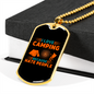 Camper Necklace Hate People Love Camping Necklace Stainless Steel or 18k Gold Dog Tag 24" Chain-Express Your Love Gifts