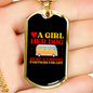 Camper Necklace Heart a Girl Dog Necklace Stainless Steel or 18k Gold Dog Tag 24" Chain-Express Your Love Gifts