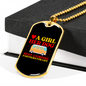 Camper Necklace Heart a Girl Dog Necklace Stainless Steel or 18k Gold Dog Tag 24" Chain-Express Your Love Gifts