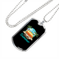 Camper Necklace Hello Summer Beach Necklace Stainless Steel or 18k Gold Dog Tag 24" Chain-Express Your Love Gifts