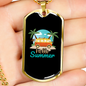 Camper Necklace Hello Summer Beach Necklace Stainless Steel or 18k Gold Dog Tag 24" Chain-Express Your Love Gifts
