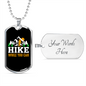 Camper Necklace Hike While You Can White Necklace Stainless Steel or 18k Gold Dog Tag 24" Chain-Express Your Love Gifts